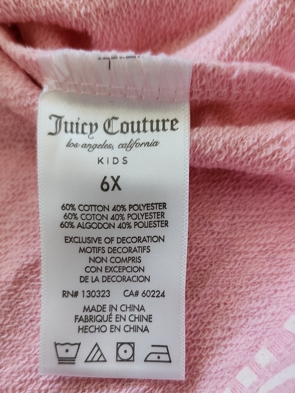 NWT Juicy Couture Kids Girl Pink Logo Flutter Sleeve Top & Shorts Set 6X - Picture 8 of 14